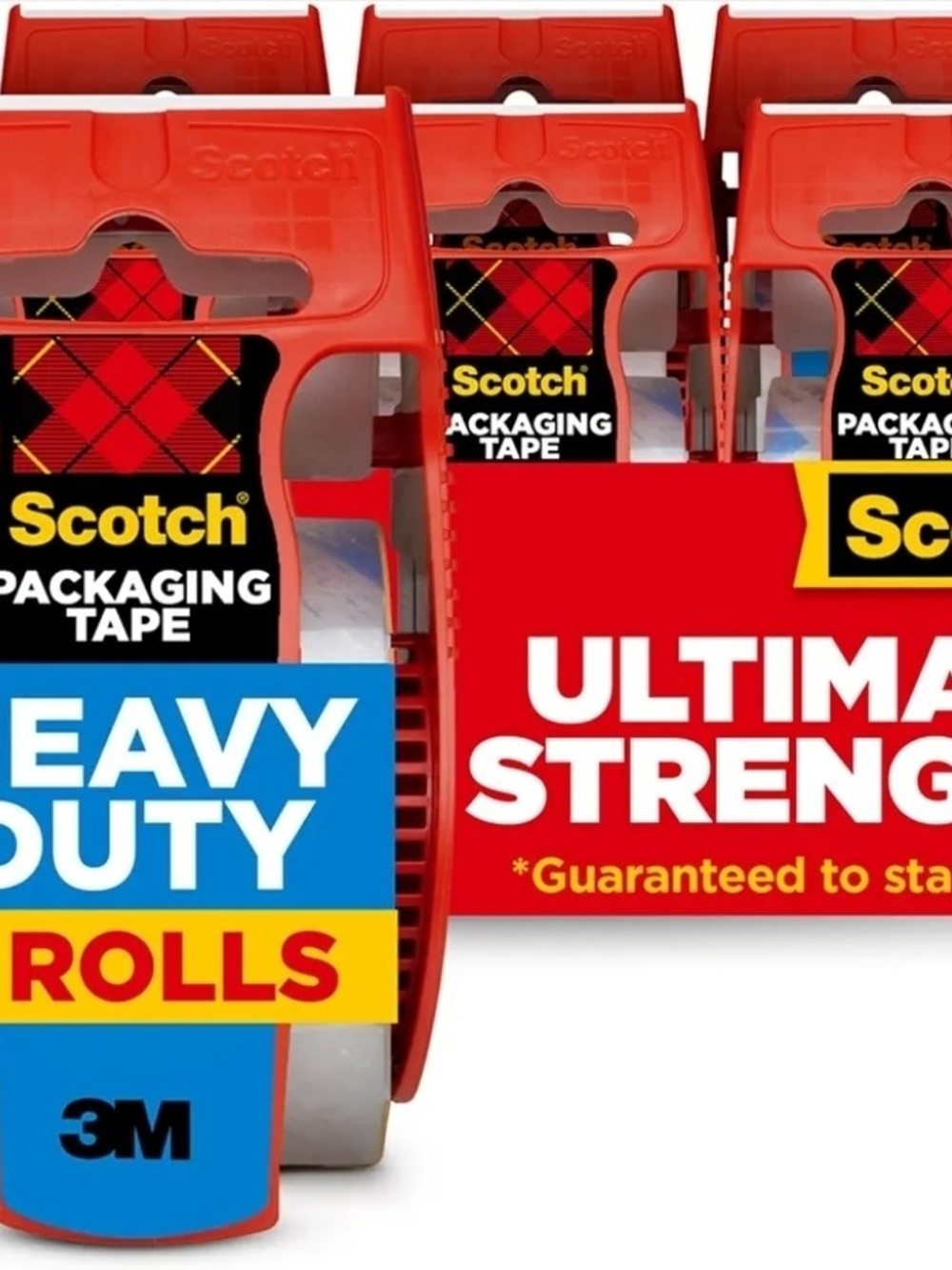 Scotch Heavy Duty Packaging Tape With Dispenser 22.2 Yd.-6pk!
